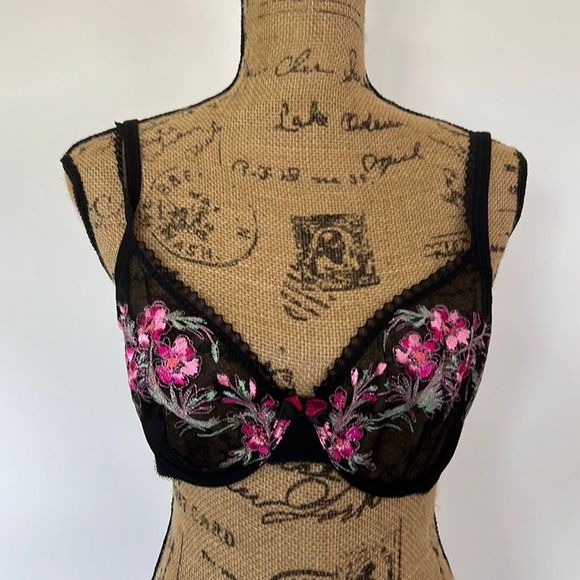 Piege Other - Piege lingerie black bra with flower mesh detail